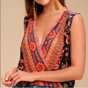 Free People Multicolor Floral Blouse